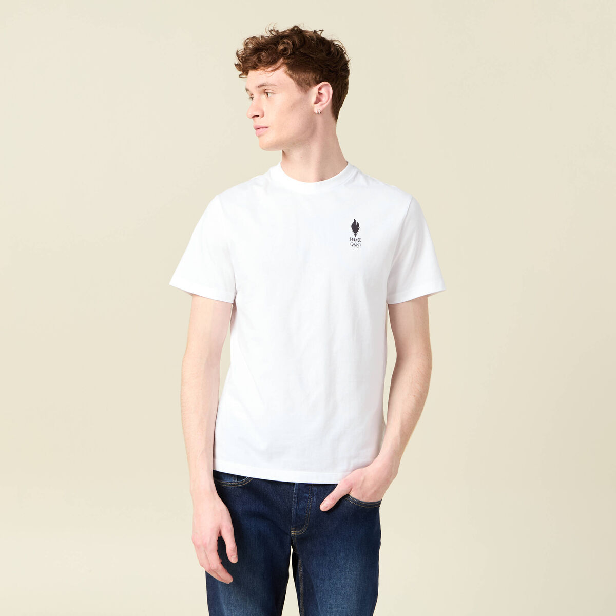 T-shirt manches courtes blanc homme