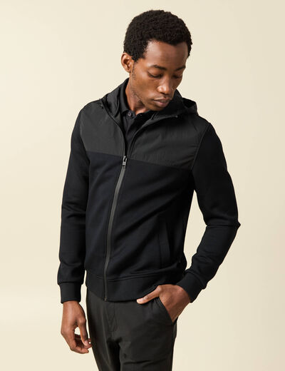 Sweat zipp&eacute; &agrave; capuche vert fonc&eacute; homme