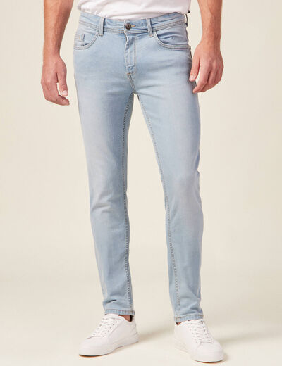 Jeans slim éco-responsable denim bleach homme