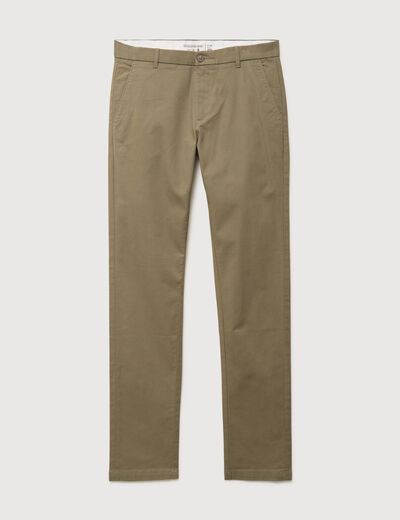 Pantalon chino slim vert kaki homme