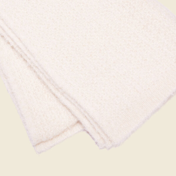 Écharpe tricotée creme femme
