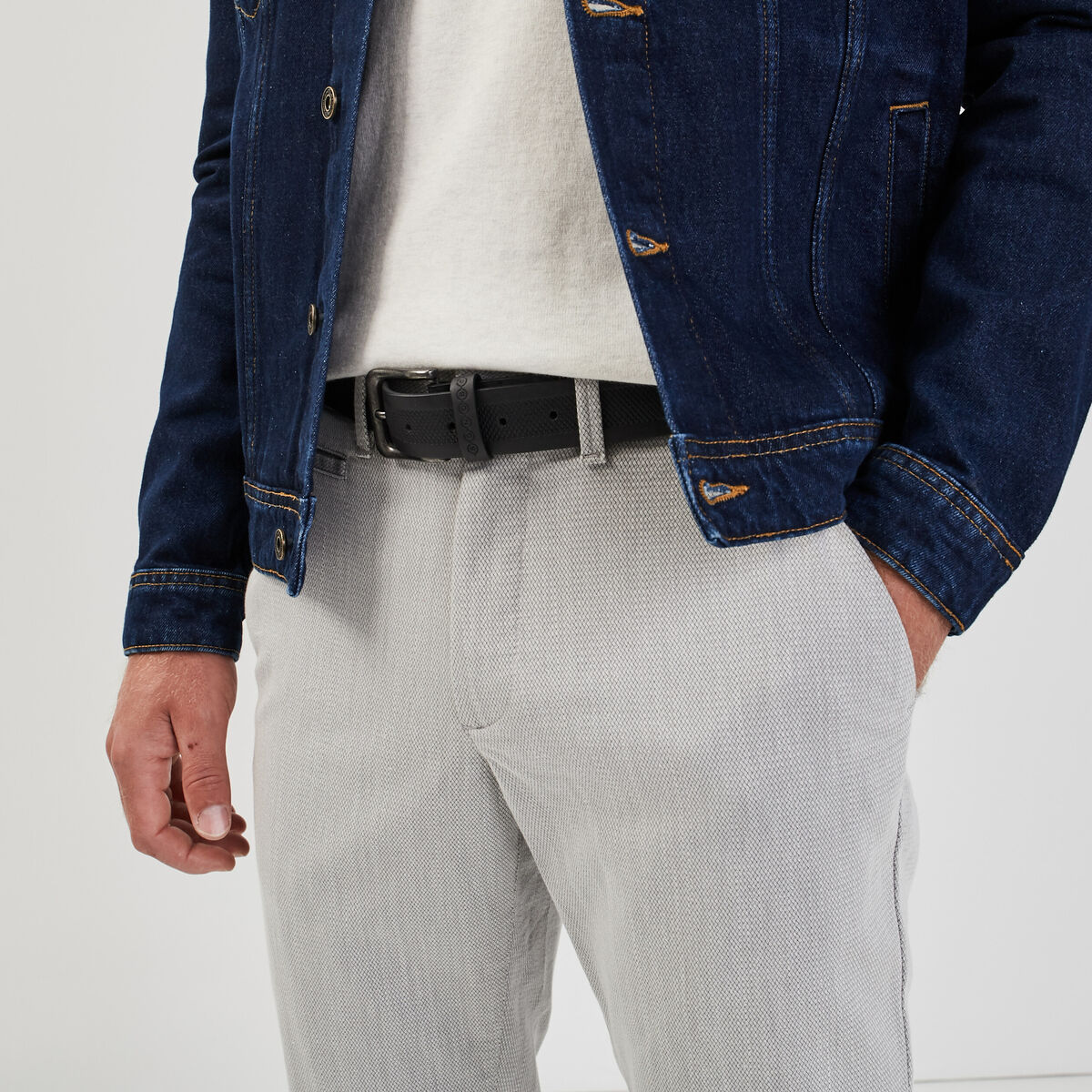 Ceinture embossée noir homme