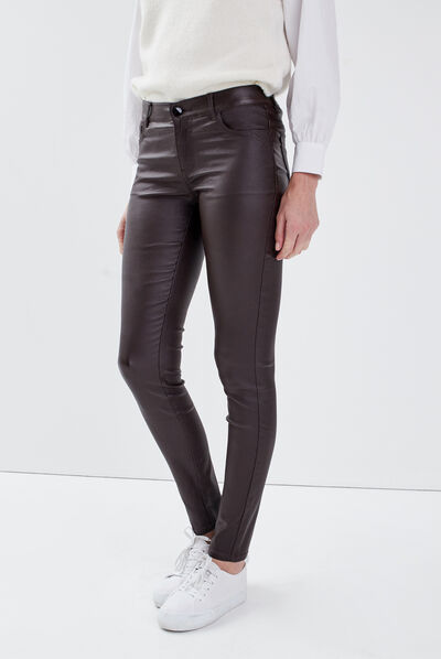 Tregging skinny marron foncé femme