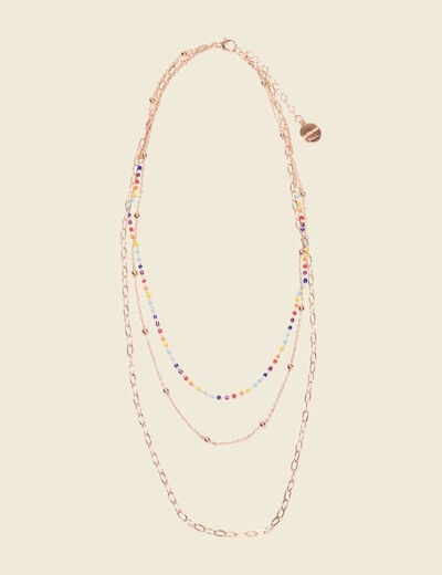 Collier 3 rangs couleur or femme