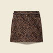 Jupe stretch avec ceinture amovible marron cognac femme