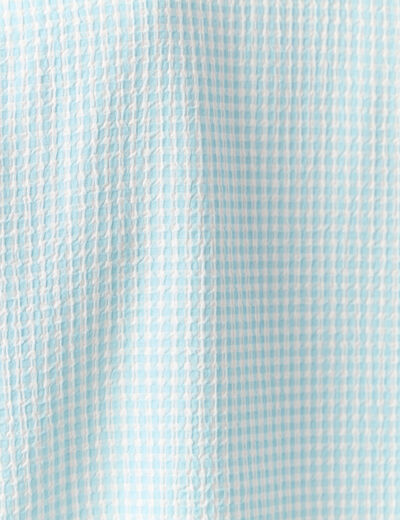 Blouse manches courtes nouée bleu pastel femme
