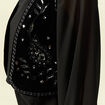 Veston court droit en velours noir femme