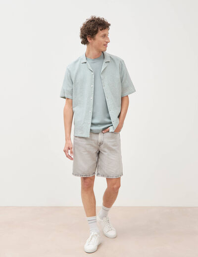 T-shirt col rond manches courtes vert clair homme