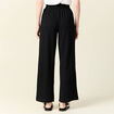 Pantalon large fluide noeud noir femme