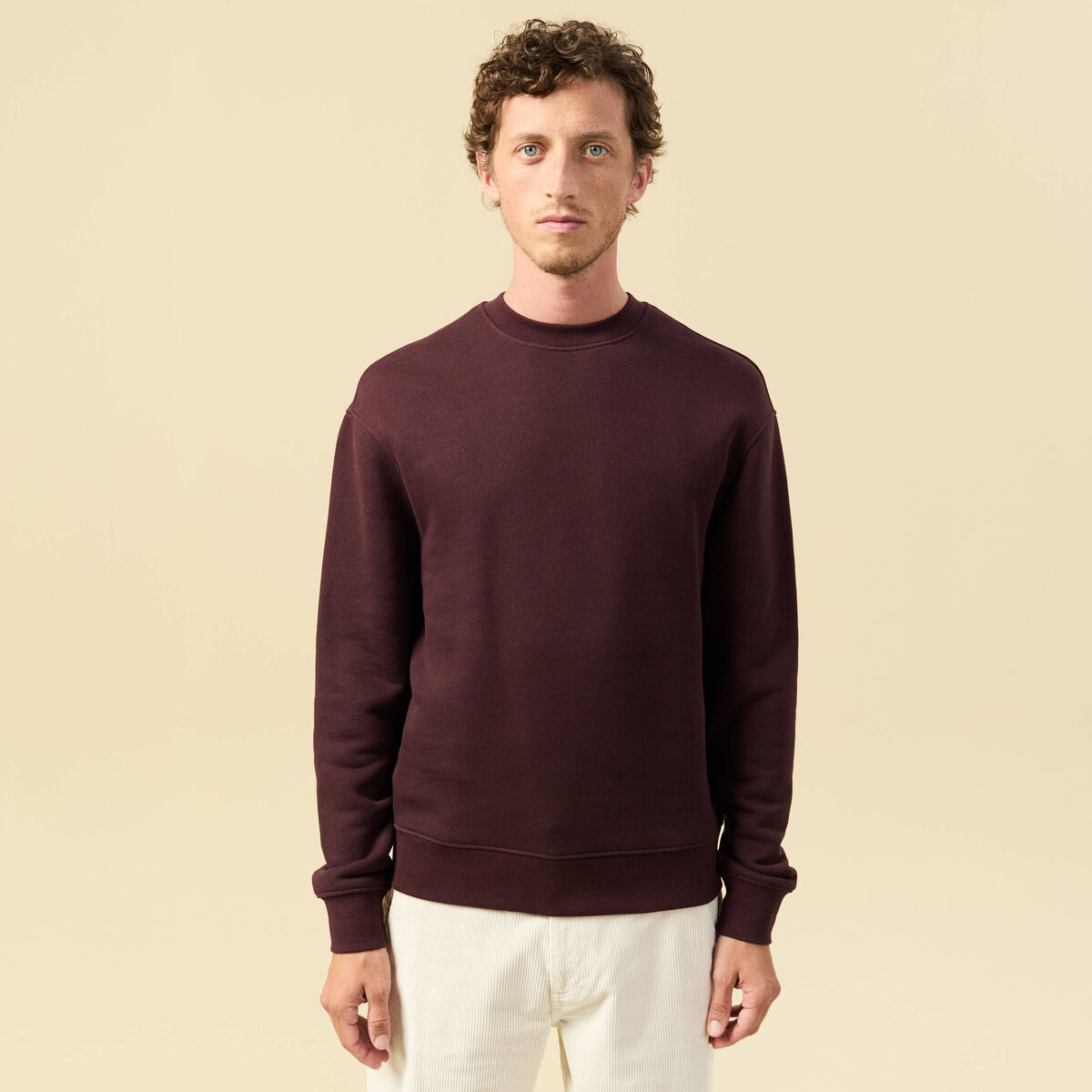 Sweat manches longues bordeaux homme