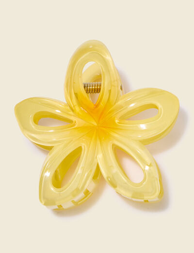 Pince &agrave; cheveux jaune pastel femme
