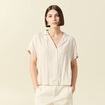 Chemise manches 3/4 beige moyen femme