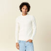 Pull manches longues boutons ecru homme