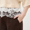 Pull col bateau manches courtes ivoire femme