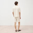 Chemise manches courtes col tailleur beige homme