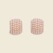 Boucles d'oreilles clous blanc femme
