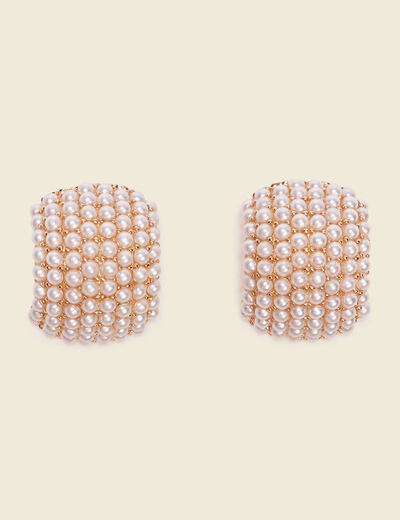 Boucles d'oreilles clous blanc femme