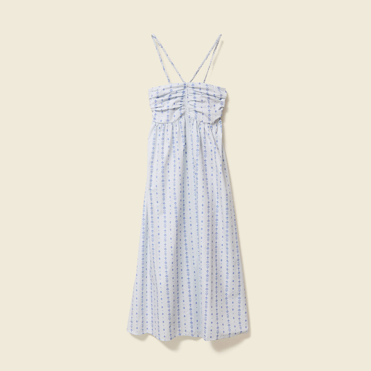 Robe sans manches en coton bleu clair femme