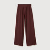 Pantalon loose avec ceinture marron cognac femme