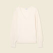 Pull manches longues creme femme