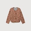 Veste droite manches longues col rond camel femme
