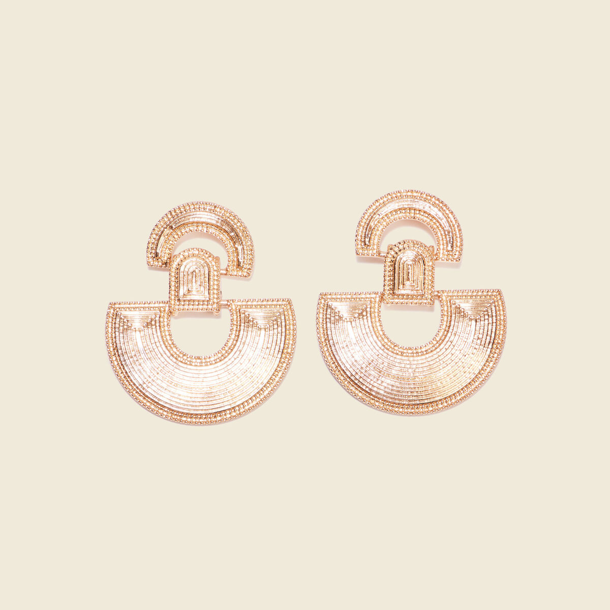 Boucles d'oreilles pendantes couleur or femme