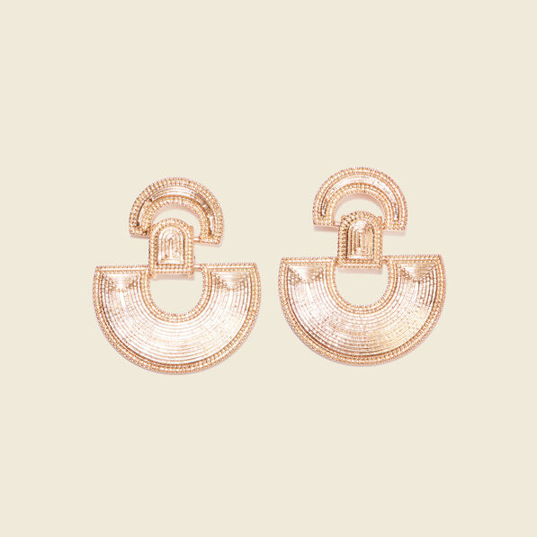 Boucles d'oreilles pendantes couleur or femme