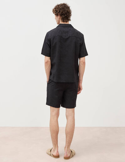 Chemise boyfriend manches courtes noir homme