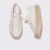 Espadrilles plates avec cordes ecru femme