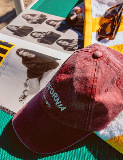 Casquette en jean vieux rose femme