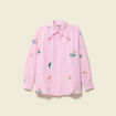 Chemise manches longues rose femme