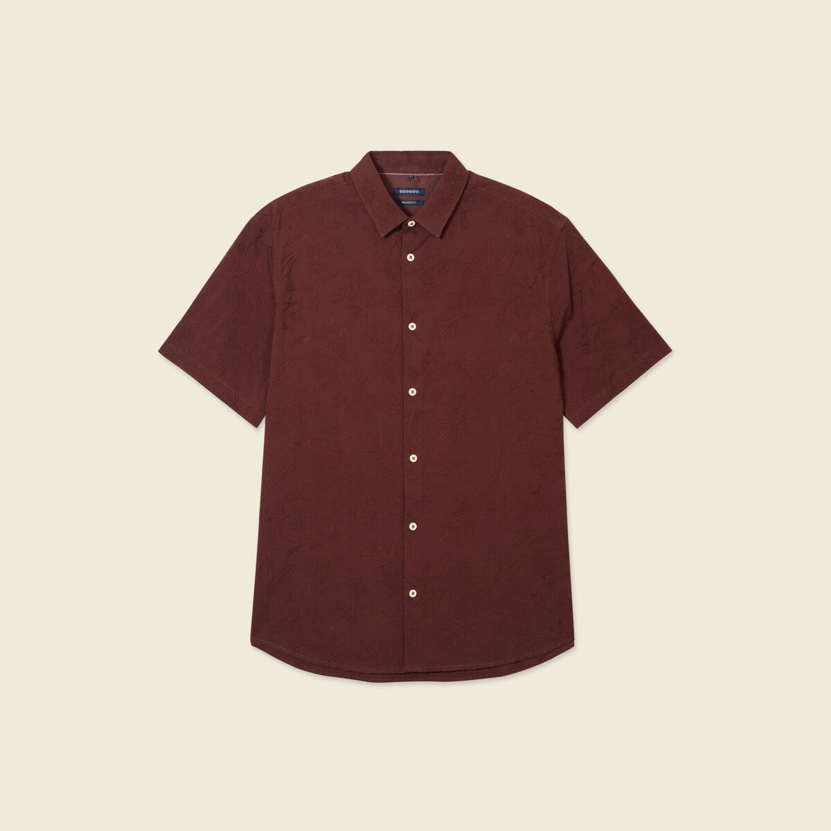 Chemise manches courtes bordeaux homme