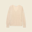 Pull manches longues ajouré creme femme