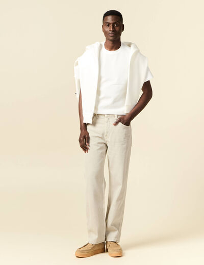 T-shirt manches courtes ecru homme