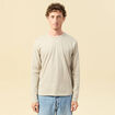 T-shirt en coton manches longues beige homme