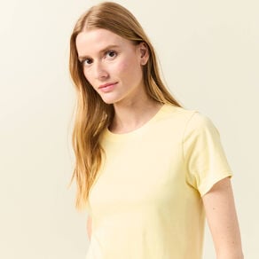 t shirt manches courtes jaune clair femme T-shirt manches courtes jaune clair femme