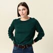 Pull manches longues vert fonc&eacute; femme