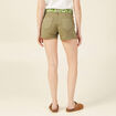Short straight ceinturé jean vert kaki femme