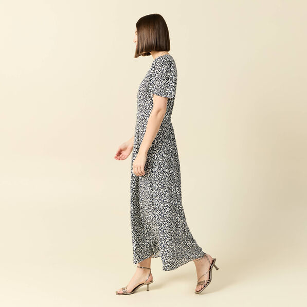 Robe longue éco-responsable bleu femme