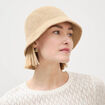 Chapeau tress&eacute; sable femme