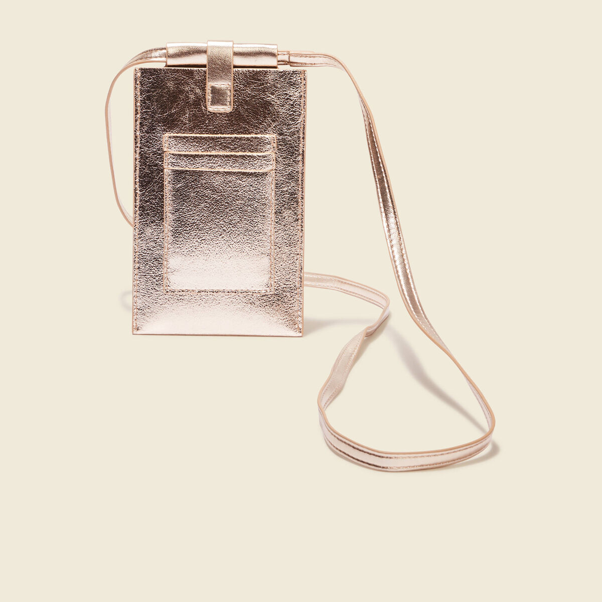 Pochette de téléphone couleur or femme