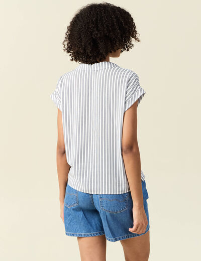 Blouse éco-responsable bleu foncé femme