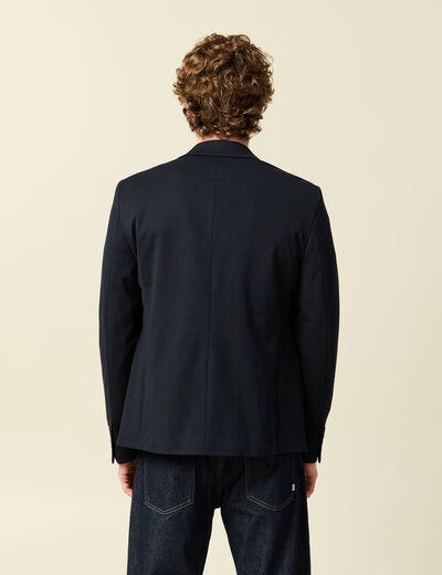Veste blazer cintr&eacute;e bleu marine homme