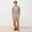 Pull manches longues marron fonc&eacute; homme