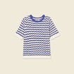 Pull manches courtes bleu electrique femme