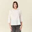 Blouse manches 3/4 ecru femme