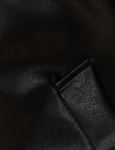 Blouson droit court manches longues noir homme