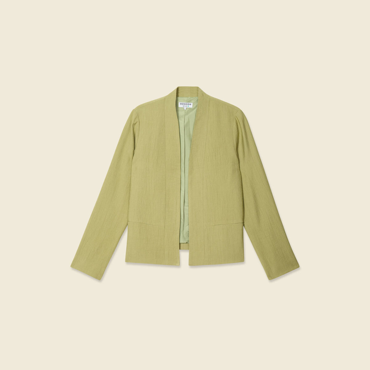 Veste esprit blazer fluide vert olive femme