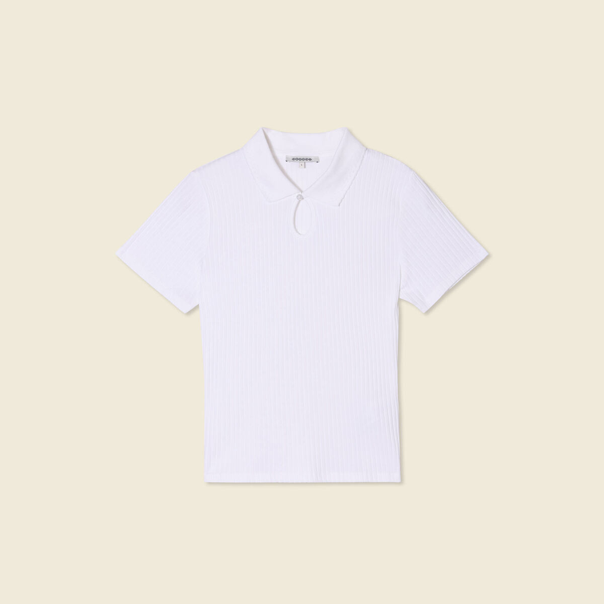 Polo manches courtes blanc femme
