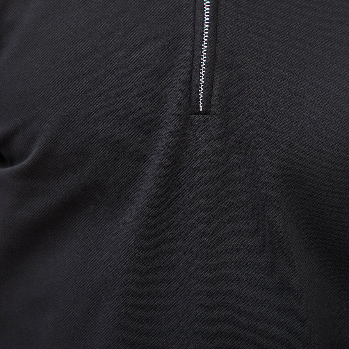 Polo droit manches longues noir homme
